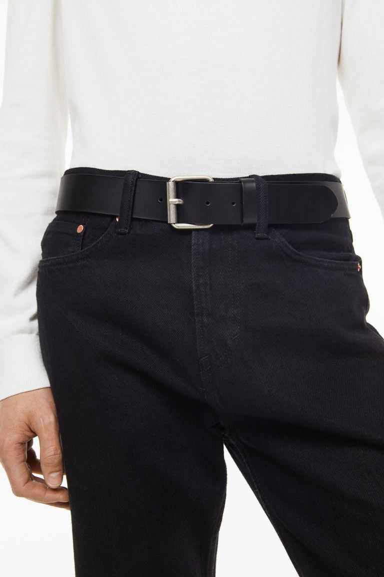 H&M Belt Outlet Sale - Leather Mens Black